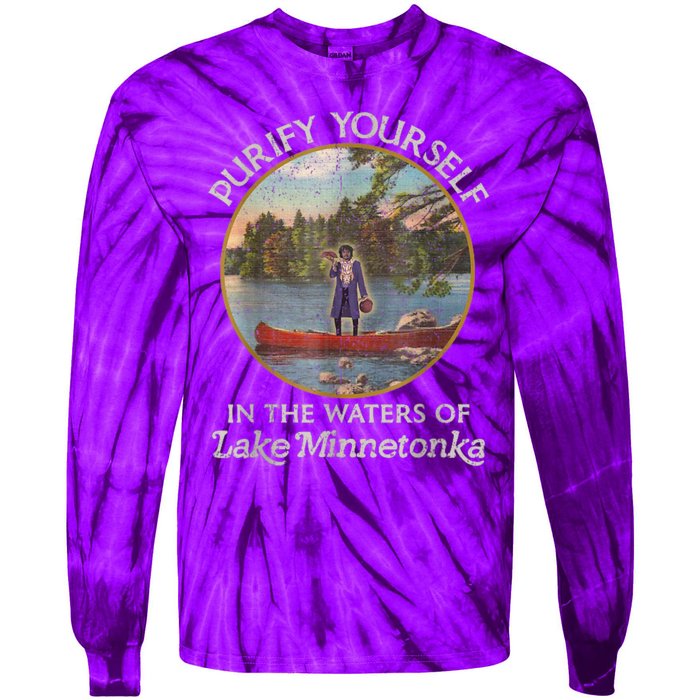 Vintage Purify Yourself In The Waters Of Lake Minnetonka Tie-Dye Long Sleeve Shirt