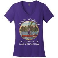 Vintage Purify Yourself In The Waters Of Lake Minnetonka Women's V-Neck T-Shirt