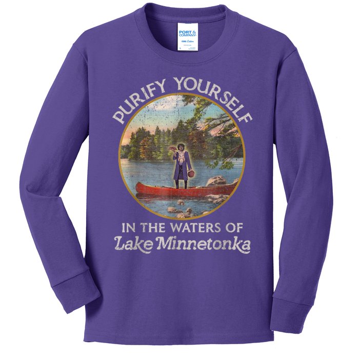 Vintage Purify Yourself In The Waters Of Lake Minnetonka Kids Long Sleeve Shirt