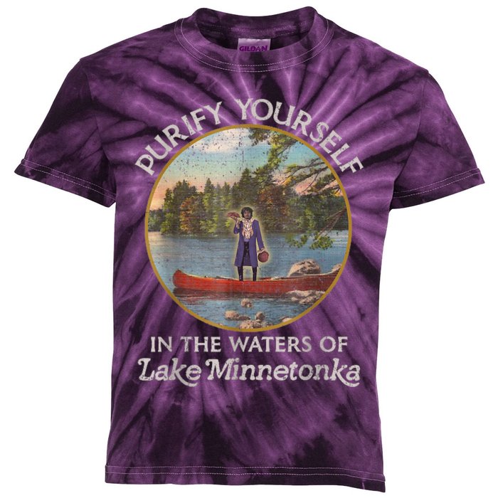 Vintage Purify Yourself In The Waters Of Lake Minnetonka Kids Tie-Dye T-Shirt