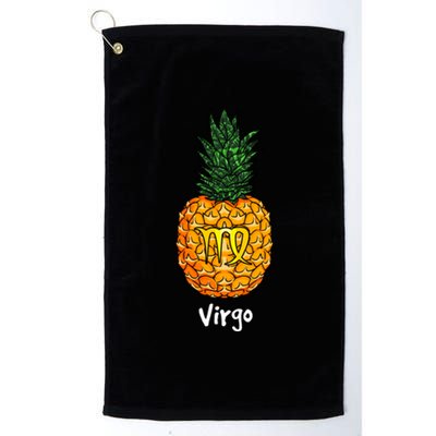 Virgo Pineapple Zodiac Sign Cute Gift Platinum Collection Golf Towel