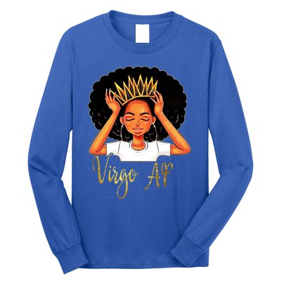 Virgo Queen Af Zodiac Floral Birthday Gift Funny Gift Long Sleeve Shirt