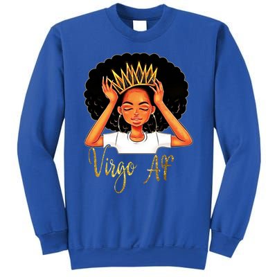 Virgo Queen Af Zodiac Floral Birthday Gift Funny Gift Sweatshirt