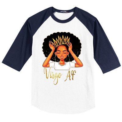 Virgo Queen Af Zodiac Floral Birthday Gift Funny Gift Baseball Sleeve Shirt