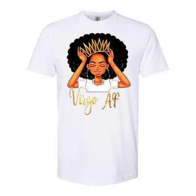 Virgo Queen Af Zodiac Floral Birthday Gift Funny Gift Softstyle CVC T-Shirt