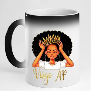 Virgo Queen Af Zodiac Floral Birthday Cute Gift Funny Gift Meaningful Gift 11oz Black Color Changing Mug