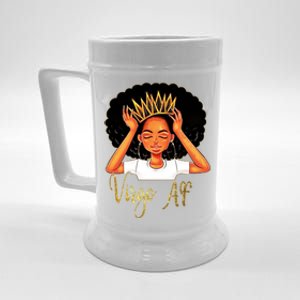 Virgo Queen Af Zodiac Floral Birthday Cute Gift Funny Gift Meaningful Gift Beer Stein