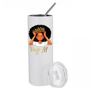 Virgo Queen Af Zodiac Floral Birthday Cute Gift Funny Gift Meaningful Gift Stainless Steel Tumbler