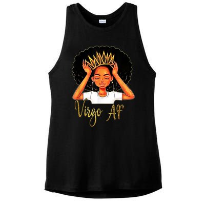 Virgo Queen Af Zodiac Floral Birthday Meaningful Gift Ladies PosiCharge Tri-Blend Wicking Tank