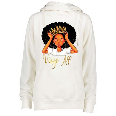 Virgo Queen Af Zodiac Floral Birthday Meaningful Gift Womens Funnel Neck Pullover Hood