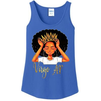 Virgo Queen Af Zodiac Floral Birthday Meaningful Gift Ladies Essential Tank