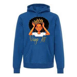 Virgo Queen Af Zodiac Floral Birthday Meaningful Gift Premium Hoodie