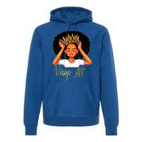 Virgo Queen Af Zodiac Floral Birthday Meaningful Gift Premium Hoodie