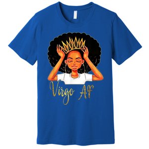 Virgo Queen Af Zodiac Floral Birthday Meaningful Gift Premium T-Shirt