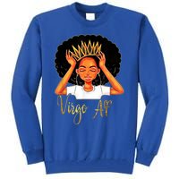 Virgo Queen Af Zodiac Floral Birthday Meaningful Gift Tall Sweatshirt