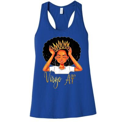 Virgo Queen Af Zodiac Floral Birthday Meaningful Gift Women's Racerback Tank