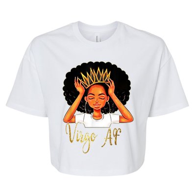 Virgo Queen Af Zodiac Floral Birthday Meaningful Gift Bella+Canvas Jersey Crop Tee