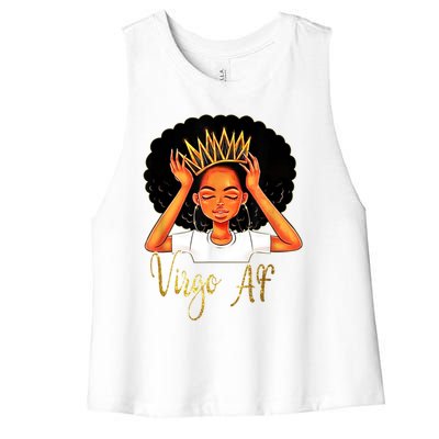 Virgo Queen Af Zodiac Floral Birthday Meaningful Gift Women's Racerback Cropped Tank