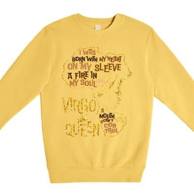 Virgo Queen Birthday Zodiac Costume Black Gift Gift Premium Crewneck Sweatshirt