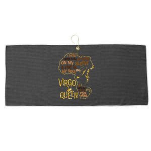 Virgo Queen Birthday Zodiac Costume Black Gift Gift Large Microfiber Waffle Golf Towel