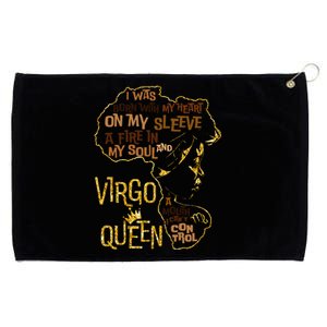 Virgo Queen Birthday Zodiac Costume Black Gift Gift Grommeted Golf Towel