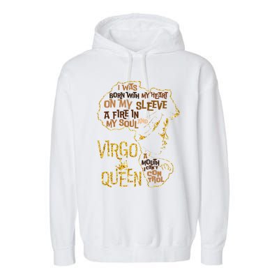 Virgo Queen Birthday Zodiac Costume Black Gift Gift Garment-Dyed Fleece Hoodie