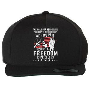 Veterans Quote Because Freedom is Priceless 4th of July Wool Snapback Cap