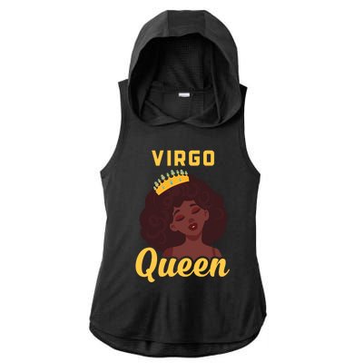 Virgo Queen Birthday Black Gift Ladies PosiCharge Tri-Blend Wicking Draft Hoodie Tank