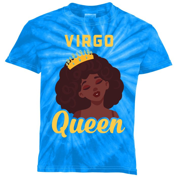 Virgo Queen Birthday Black Gift Kids Tie-Dye T-Shirt