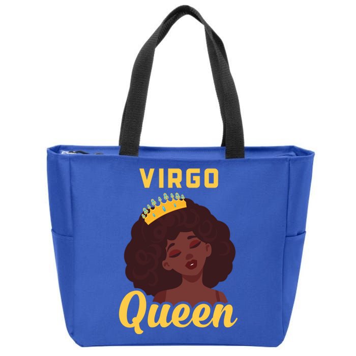 Virgo Queen Birthday Black Gift Zip Tote Bag