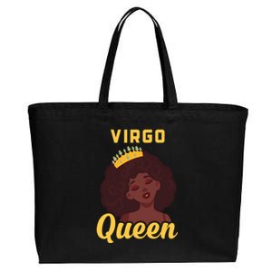 Virgo Queen Birthday Black Gift Cotton Canvas Jumbo Tote