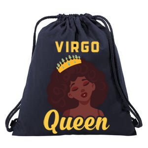 Virgo Queen Birthday Black Gift Drawstring Bag