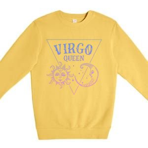 Virgo Queen / Blue Sun And Moon Virgo Birthday Astrology Great Gift Premium Crewneck Sweatshirt