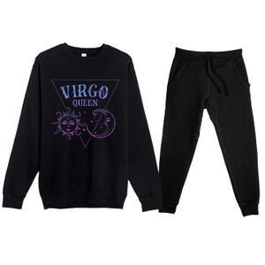 Virgo Queen / Blue Sun And Moon Virgo Birthday Astrology Great Gift Premium Crewneck Sweatsuit Set