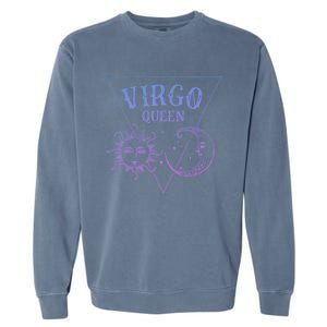 Virgo Queen / Blue Sun And Moon Virgo Birthday Astrology Great Gift Garment-Dyed Sweatshirt