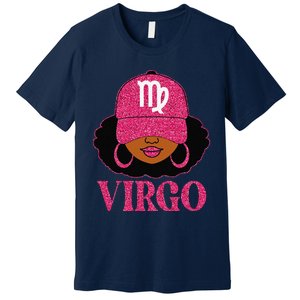 Virgo Queen Birthday Afro Hair Cap Hat Black Women Premium T-Shirt