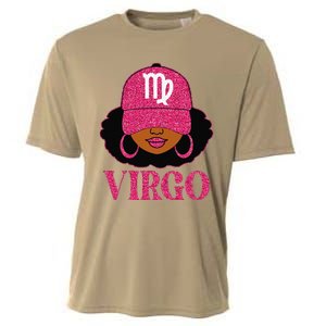 Virgo Queen Birthday Afro Hair Cap Hat Black Women Cooling Performance Crew T-Shirt