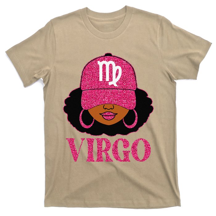 Virgo Queen Birthday Afro Hair Cap Hat Black Women T-Shirt