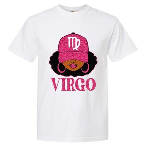 Virgo Queen Birthday Afro Hair Cap Hat Black Women Garment-Dyed Heavyweight T-Shirt