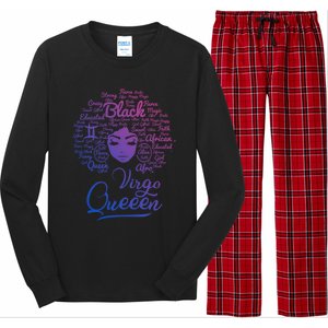 Virgo Queen Black Queen Birthday Funny Gift Zodiac Funny Gift Long Sleeve Pajama Set