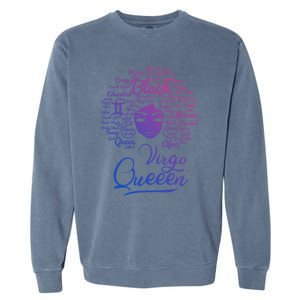 Virgo Queen Black Queen Birthday Funny Gift Zodiac Funny Gift Garment-Dyed Sweatshirt