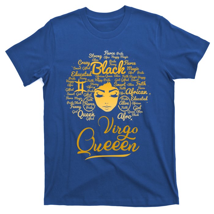 Virgo Queen Black Queen Birthday Funny Gift Zodiac Gift T-Shirt