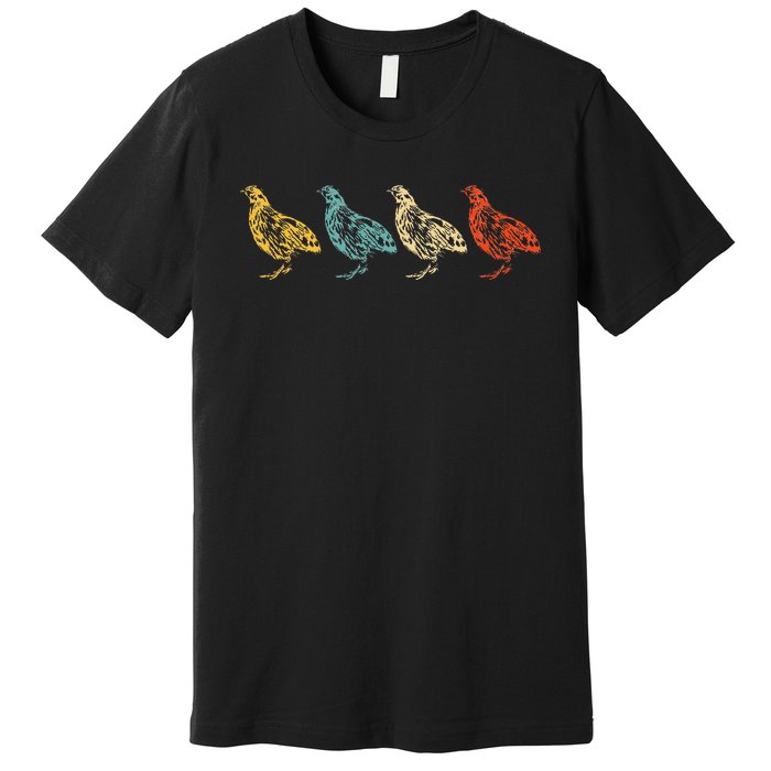 Vintage Quail Bird 60s 70s Quail Premium T-Shirt