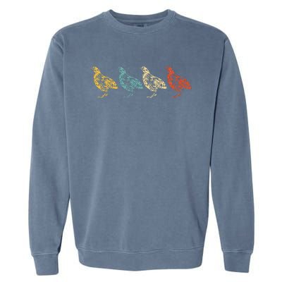 Vintage Quail Bird 60s 70s Quail Garment-Dyed Sweatshirt