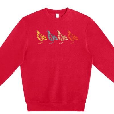 Vintage Quail Bird 60s 70s Quail Premium Crewneck Sweatshirt