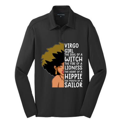 Virgo Queen Gift Astrology Zodiac Virgo Gift Silk Touch Performance Long Sleeve Polo