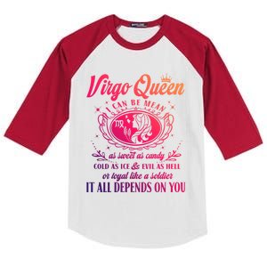 Virgo Queen I Can Be Mean As Sweet As Candy Birthday Meaningful Gift Kids Colorblock Raglan Jersey