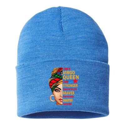 Virgo Queen I Am Stronger Birthday Gift For Virgo Zodiac Cool Gift Sustainable Knit Beanie