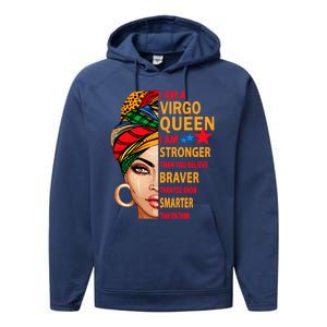 Virgo Queen I Am Stronger Birthday Gift For Virgo Zodiac Cool Gift Performance Fleece Hoodie