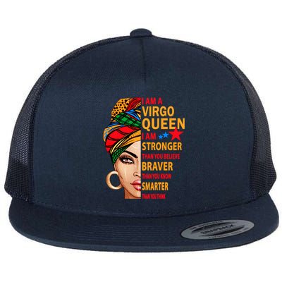 Virgo Queen I Am Stronger Birthday Gift For Virgo Zodiac Cool Gift Flat Bill Trucker Hat